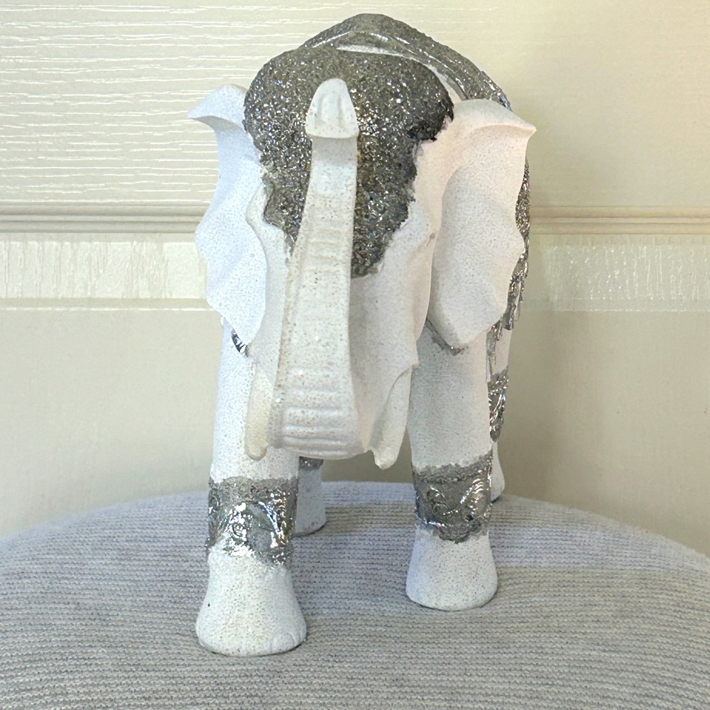 Home decor, small white Elephant Statue